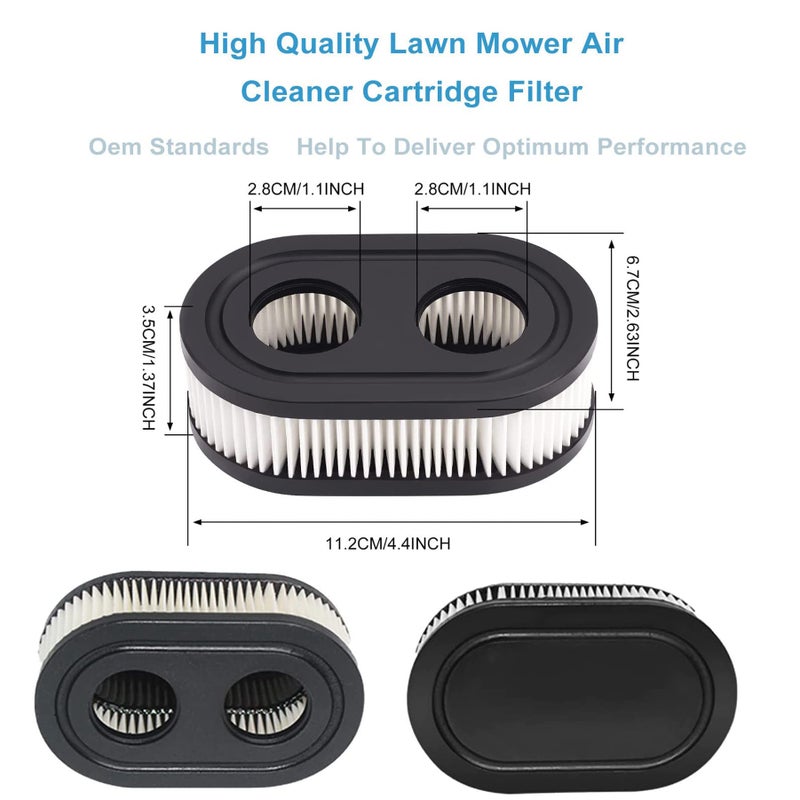 quskay 593260 Air Filter 593260 798452 334404 Air Cleaner Cartridge Filter, Lawn Mower Air Cleaner Replacement Filters for 4247 5432 5432k 09P00 09P702 550E 500EX 550EX 625 575EX Series Engine (2Pcs) - Image 3